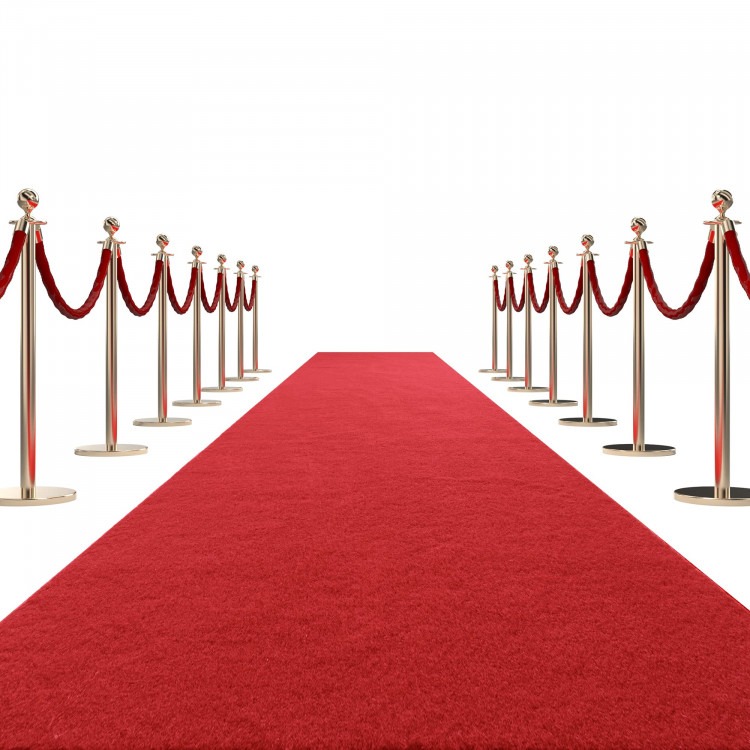 10' Red Carpet with Velvet Stand